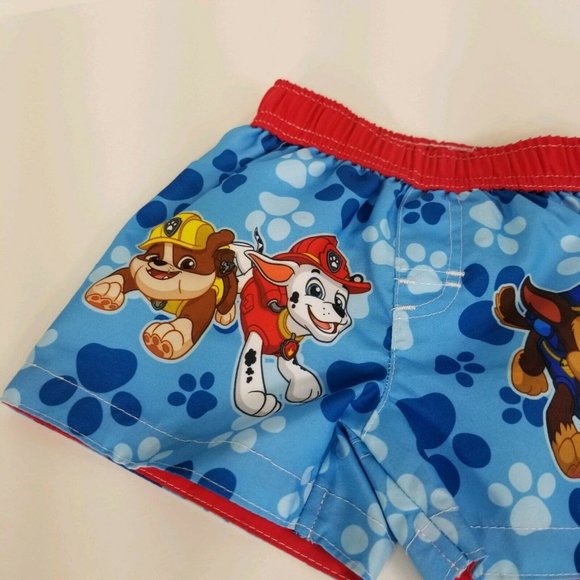 Paw Patrol Infant Boys Sz 3/6 Month Swimsuit UPF 50+ Board Shorts Nickelodeon - Picture 3 of 12